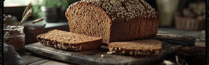 Pan integral rebanado sobre una tabla